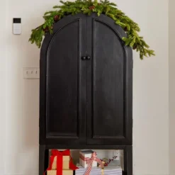 Black Arch Wood Bar Cabinet-Kirkland's Home Sale