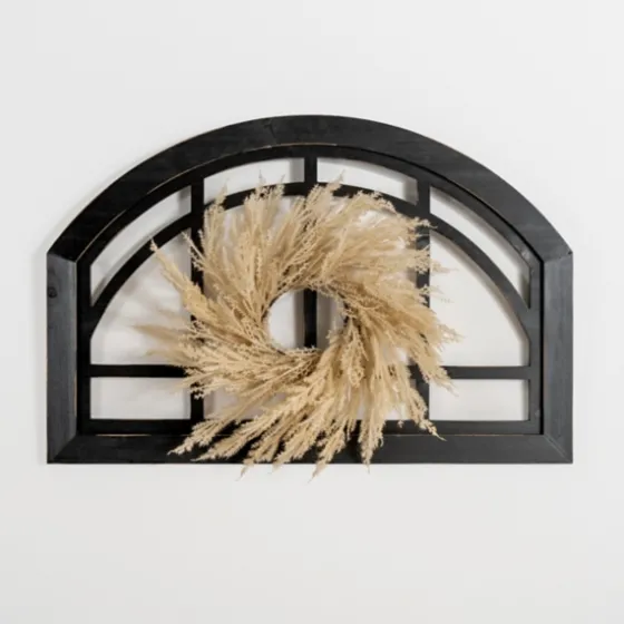 Black Arched Pane And Pampas Wall Plaque-Kirkland's Home Cheap