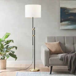 Black Asymmetrical Metal Floor Lamp-Kirkland's Home Fashion