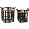 Black Bamboo Metal Woven Baskets, Set Of 2-Kirkland's Home Store