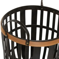 Black Bamboo Metal Woven Baskets, Set Of 2-Kirkland's Home Store