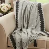 Black Banded Tassel Edge Throw-Kirkland's Home Best