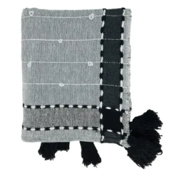 Black Banded Tassel Edge Throw-Kirkland's Home Best