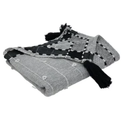 Black Banded Tassel Edge Throw-Kirkland's Home Best