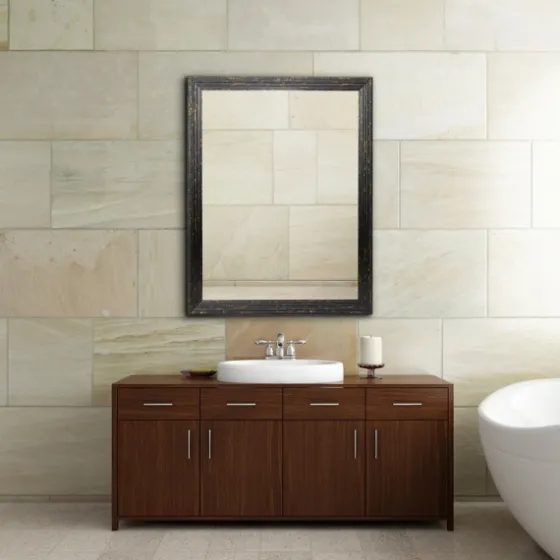 Black Beaded Frame Beveled Vanity Wall Mirror-Kirkland's Home Outlet