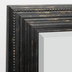 Black Beaded Frame Beveled Vanity Wall Mirror-Kirkland's Home Outlet