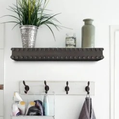 Black Beaded Wood Small Floating Shelf-Kirkland's Home Best