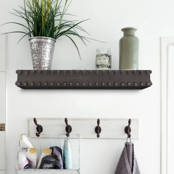 Black Beaded Wood Small Floating Shelf-Kirkland's Home Best