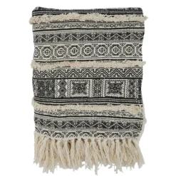 Black Beige Block Print Throw Blanket-Kirkland's Home Online