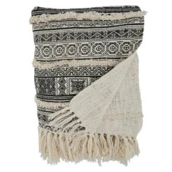 Black Beige Block Print Throw Blanket-Kirkland's Home Online