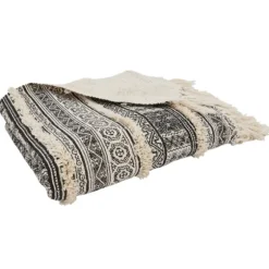 Black Beige Block Print Throw Blanket-Kirkland's Home Online