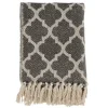 Black Beige Fringe Geometric Throw Blanket-Kirkland's Home Fashion