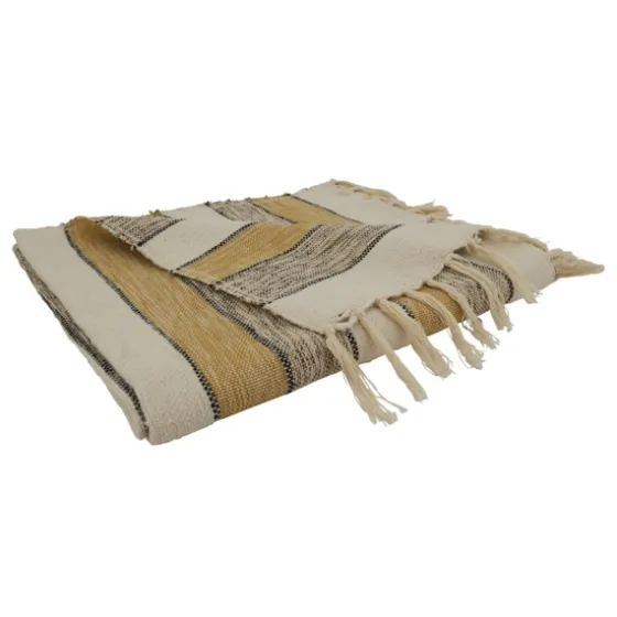 Black Beige With Fringe Throw Blanket-Kirkland's Home Best Sale