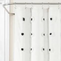 Black Boho Tufted Circles Shower Curtain-Kirkland's Home Fashion