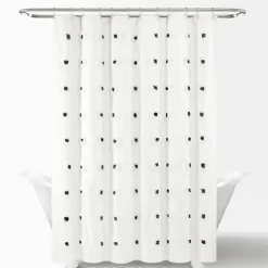 Black Boho Tufted Circles Shower Curtain-Kirkland's Home Fashion