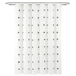 Black Boho Tufted Circles Shower Curtain-Kirkland's Home Fashion