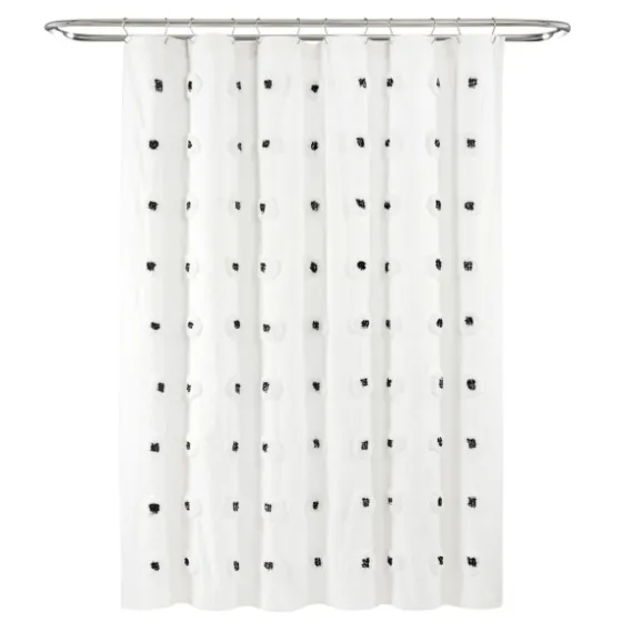 Black Boho Tufted Circles Shower Curtain-Kirkland's Home Fashion
