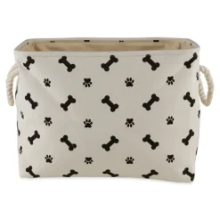 Black Bone And Paw Print Rectangle Pet Basket-Kirkland's Home Clearance