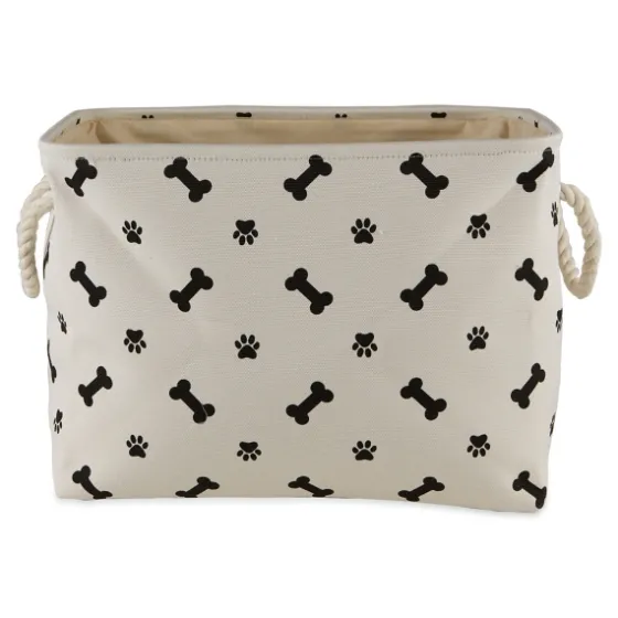Black Bone And Paw Print Rectangle Pet Basket-Kirkland's Home Clearance