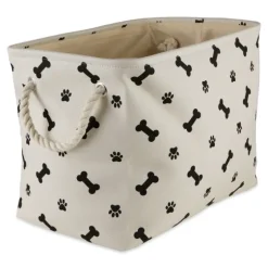 Black Bone And Paw Print Rectangle Pet Basket-Kirkland's Home Clearance