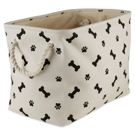 Black Bone And Paw Print Rectangle Pet Basket-Kirkland's Home Clearance