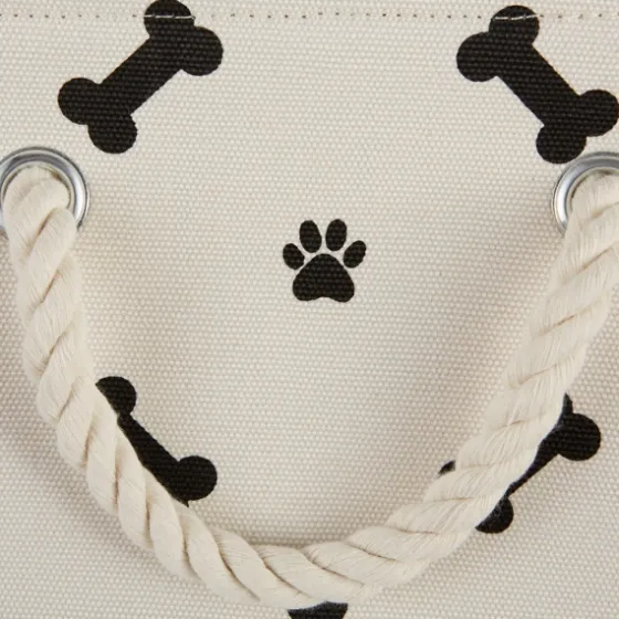 Black Bone And Paw Print Rectangle Pet Basket-Kirkland's Home Clearance