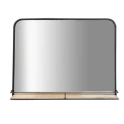 Black Brown Metal Shelf Horizontal Wall Mirror-Kirkland's Home Online