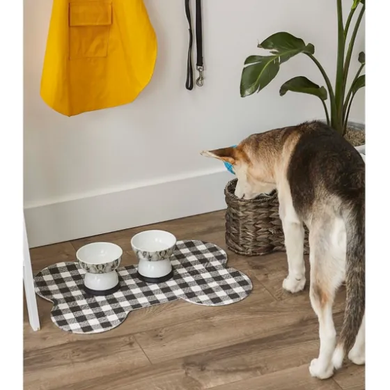 Black Buffalo Check Bone Pet Bowl Mat-Kirkland's Home New
