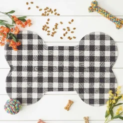 Black Buffalo Check Bone Pet Bowl Mat-Kirkland's Home New