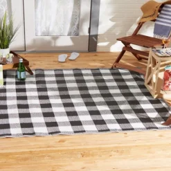 Black Buffalo Check Indoor/Outdoor Area Rug, 5X8-Kirkland's Home Cheap
