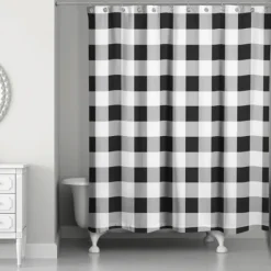 Black Buffalo Check Shower Curtain-Kirkland's Home Clearance
