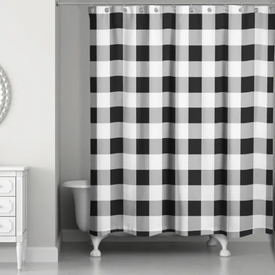 Black Buffalo Check Shower Curtain-Kirkland's Home Clearance