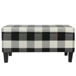 Black Buffalo Check Storage Bench-Kirkland's Home Cheap