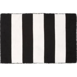 Black Cabana Stripe Indoor/Outdoor Scatter Rug-Kirkland's Home Cheap
