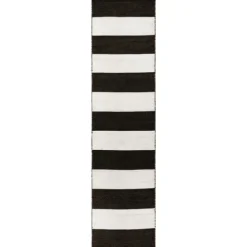 Black Cabana Stripe Indoor/Outdoor Runner, 2X8-Kirkland's Home Best Sale