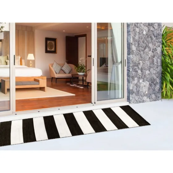 Black Cabana Stripe Indoor/Outdoor Runner, 2X8-Kirkland's Home Best Sale