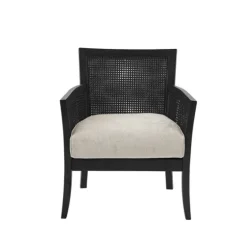 Black Cane Cushioned Accent Chair-Kirkland's Home Cheap