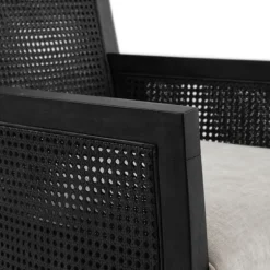 Black Cane Cushioned Accent Chair-Kirkland's Home Cheap