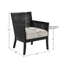 Black Cane Cushioned Accent Chair-Kirkland's Home Cheap