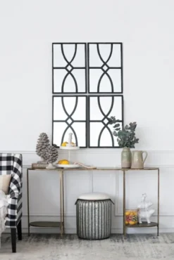 Black Carved Wooden Frame Wall Mirrors, Set Of 2-Kirkland's Home Best Sale