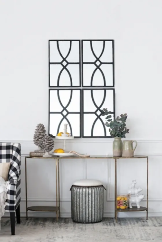 Black Carved Wooden Frame Wall Mirrors, Set Of 2-Kirkland's Home Best Sale