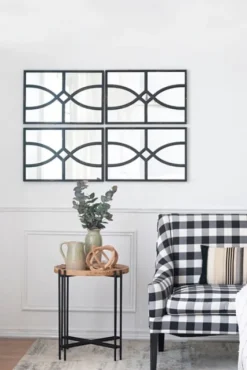 Black Carved Wooden Frame Wall Mirrors, Set Of 2-Kirkland's Home Best Sale