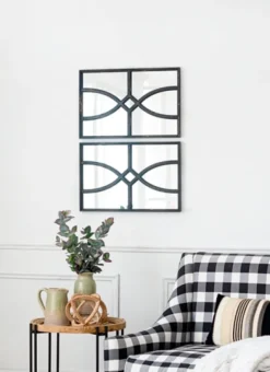 Black Carved Wooden Frame Wall Mirrors, Set Of 2-Kirkland's Home Best Sale