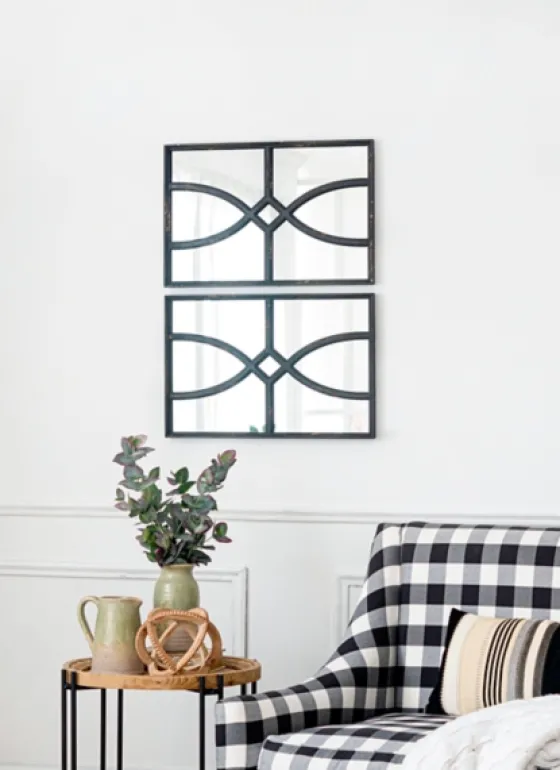 Black Carved Wooden Frame Wall Mirrors, Set Of 2-Kirkland's Home Best Sale