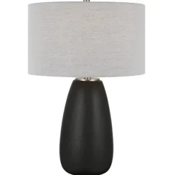 Black Ceramic Gridline Table Lamp-Kirkland's Home Clearance