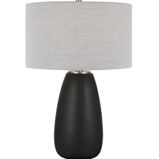 Black Ceramic Gridline Table Lamp-Kirkland's Home Clearance