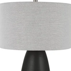 Black Ceramic Gridline Table Lamp-Kirkland's Home Clearance