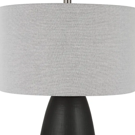 Black Ceramic Gridline Table Lamp-Kirkland's Home Clearance