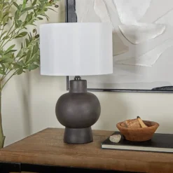 Black Ceramic Hourglass Simple Small Table Lamp-Kirkland's Home Clearance