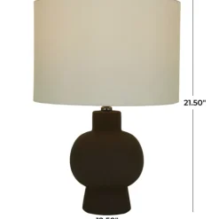 Black Ceramic Hourglass Simple Small Table Lamp-Kirkland's Home Clearance
